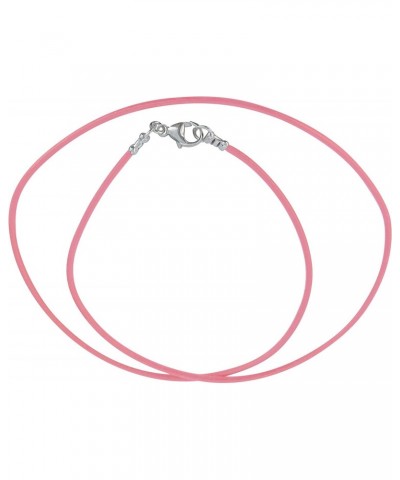 Sterling Silver 1.8mm Fine Pink Leather Cord Necklace $12.21 Necklaces