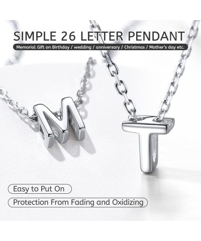 Initial Necklace 925 Sterling Silver A-Z Letter Pendant, Personalized Dainty Small 26 Letter Alphabet Necklace for Women, wit...