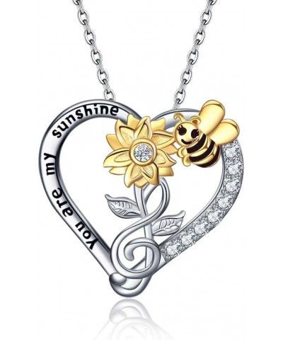 Lady sunflower necklace You are my sunshine, Bee necklace, Sunflower necklace for lady gift $12.48 Necklaces