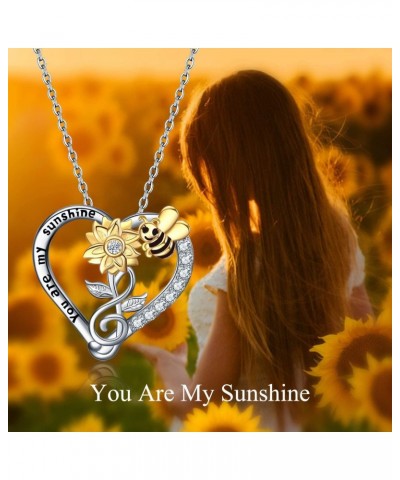 Lady sunflower necklace You are my sunshine, Bee necklace, Sunflower necklace for lady gift $12.48 Necklaces