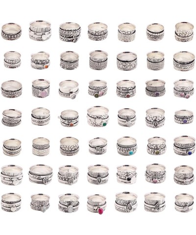 Spinner Rings Wholesale Lot for Women - Rings for Women - Fashion Ring Set, Silver Plated Stress Relief Fidget Spinner Ring, ...