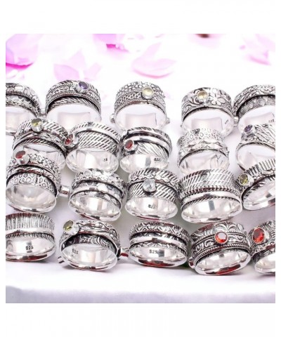 Spinner Rings Wholesale Lot for Women - Rings for Women - Fashion Ring Set, Silver Plated Stress Relief Fidget Spinner Ring, ...