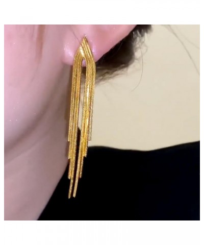 Gold Metal Flower Leaf Dangle Earrings Irregular Geometric Petal Statement Earrings Long Tassel Dangle Earrings Bridal Party ...