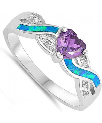 CHOOSE YOUR COLOR Sterling Silver Infinity Knot Heart Promise Ring Blue Purple $9.99 Rings