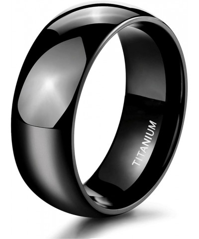 Black Titanium Ring 2mm 4mm 6mm 8mm Dome High Polished Wedding Band Size 3-14.5 8mm 10 $9.85 Rings