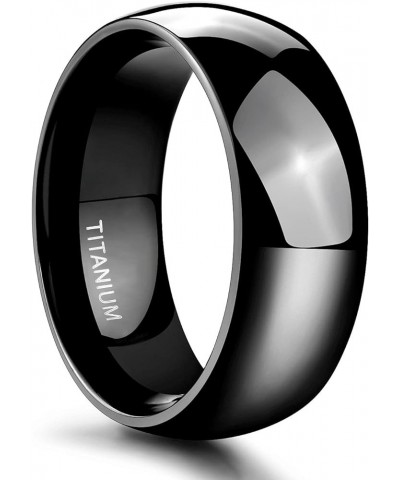 Black Titanium Ring 2mm 4mm 6mm 8mm Dome High Polished Wedding Band Size 3-14.5 8mm 10 $9.85 Rings