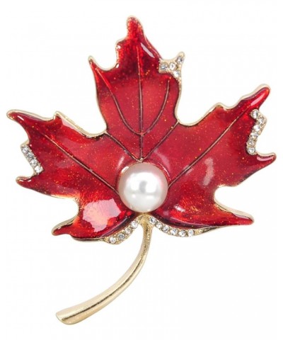 Maple leaf brooch pin Red Glitter Enamel $11.39 Brooches & Pins