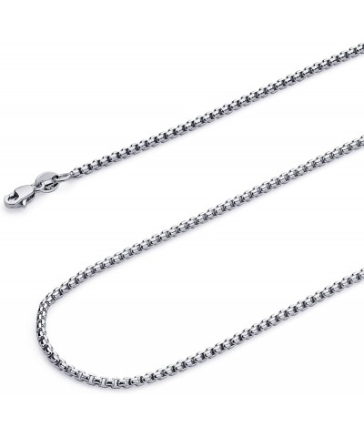 14K Hollow Gold Round Box Chains (Select Options) 20 Inches White Gold $110.95 Necklaces