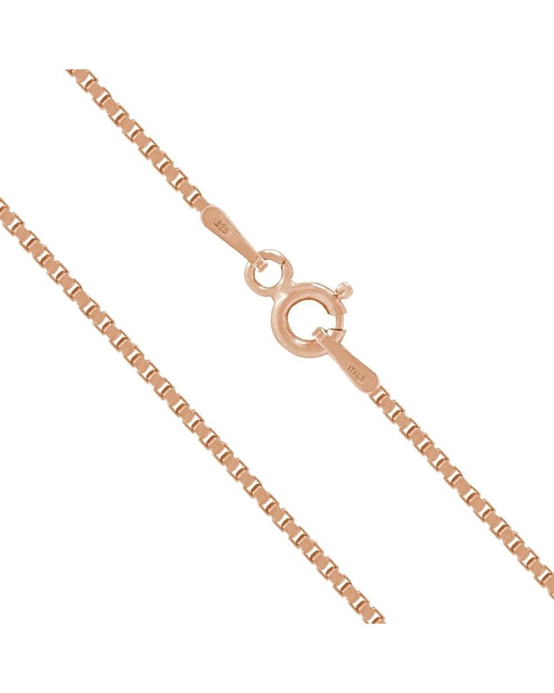 14K Gold Plated Sterling Silver Chain Necklace for Women Box 1.25mm Responsibly Sourced - Non-Migrating Clasp Design - 14K Go...