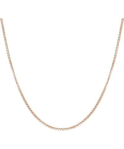 14K Gold Plated Sterling Silver Chain Necklace for Women Box 1.25mm Responsibly Sourced - Non-Migrating Clasp Design - 14K Go...