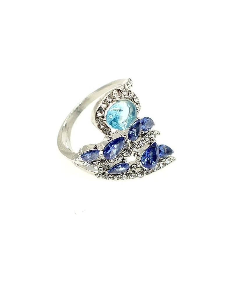 Retro Crystal Cocktail Statement Ring Antique Colorful Rhinestone Stacking Wedding Band Rings Fashion Jewelry Accessories for...