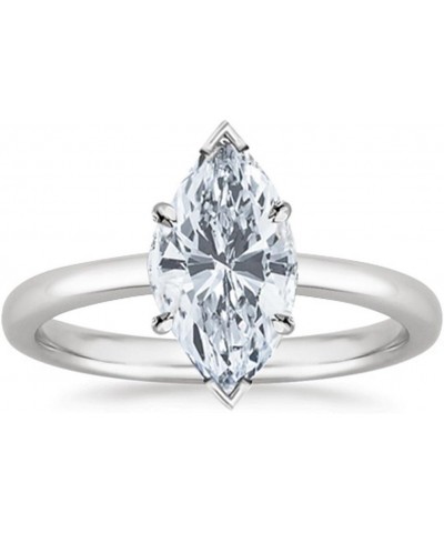 14K White Gold 3/4-5 Carat LAB GROWN Solitaire IGI CERTIFIED Diamond Engagement Ring (H-I Color VS2-SI1 Clarity) Ring Size 4....