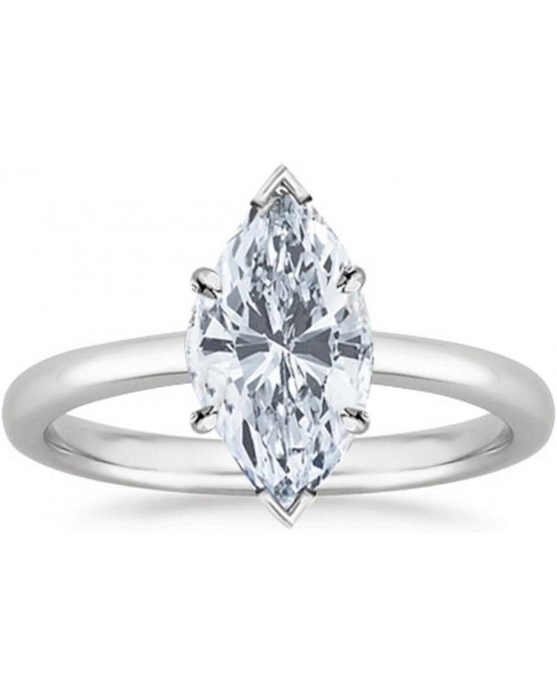 14K White Gold 3/4-5 Carat LAB GROWN Solitaire IGI CERTIFIED Diamond Engagement Ring (H-I Color VS2-SI1 Clarity) Ring Size 4....