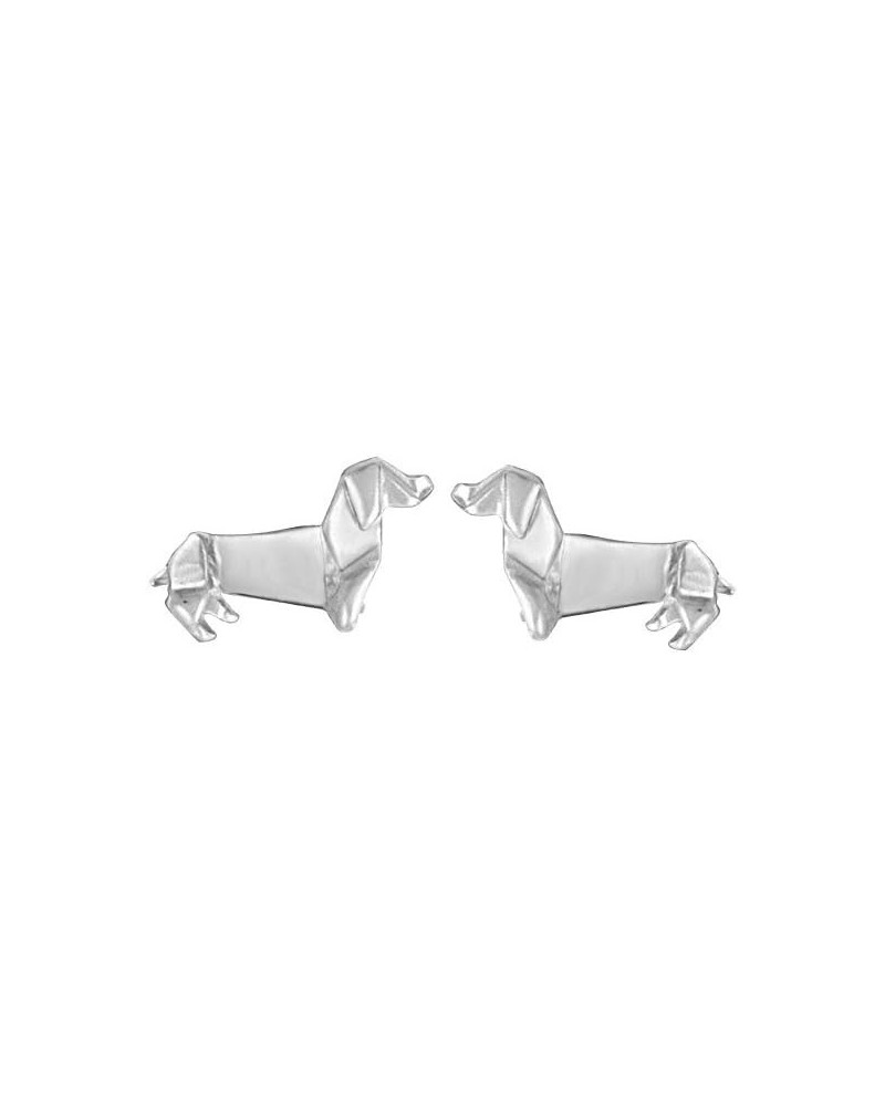 Jewelry Sterling Silver Origami Dachshund Wiener Dog Stud Earrings $14.24 Earrings