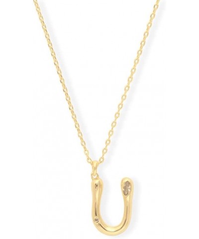 Alphabet Bubble Pendant Necklace - 14K Gold Plated Initial Necklace Hypoallergenic Shower-safe Jewelry U $27.20 Necklaces