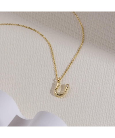 Alphabet Bubble Pendant Necklace - 14K Gold Plated Initial Necklace Hypoallergenic Shower-safe Jewelry U $27.20 Necklaces