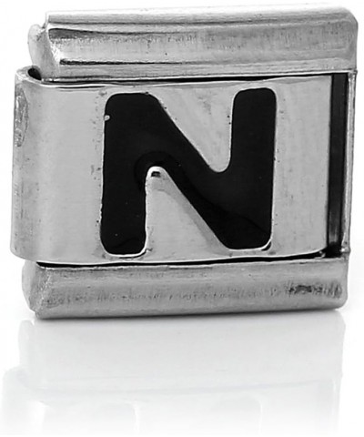 Italian Charm Bracelet Link Square Silver Tone Alphabet Letter Choose A-Z Letter Links Letter "N $8.09 Bracelets