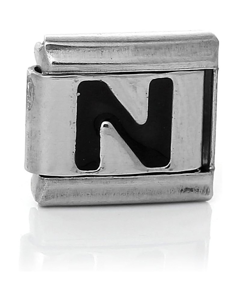 Italian Charm Bracelet Link Square Silver Tone Alphabet Letter Choose A-Z Letter Links Letter "N $8.09 Bracelets