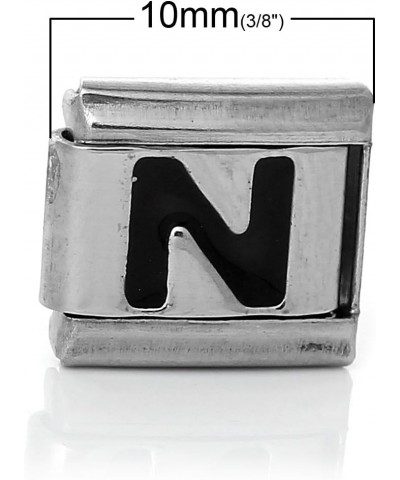 Italian Charm Bracelet Link Square Silver Tone Alphabet Letter Choose A-Z Letter Links Letter "N $8.09 Bracelets