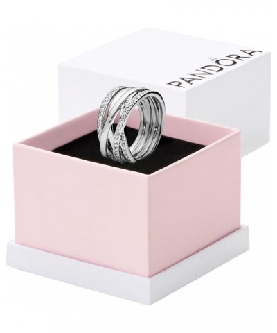 Sparkling & Polished Lines Entwined Ring - Ring for Women - Gift for Her, With Gift Box Sterling Silver $59.50 Others