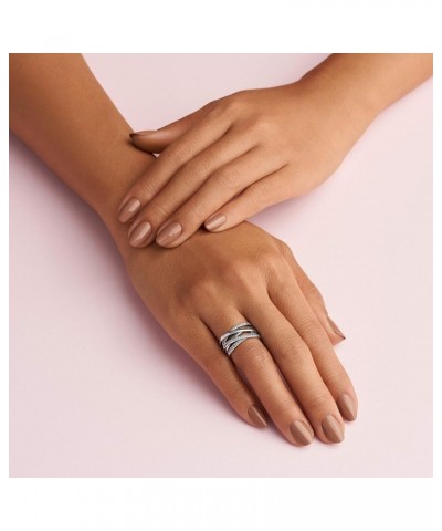 Sparkling & Polished Lines Entwined Ring - Ring for Women - Gift for Her, With Gift Box Sterling Silver $59.50 Others