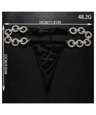 Rhinestone Tassel Waist Chain Thong Crystal Thong Sexy Bikini Underpant Festival Rave G String for Women Rhinestone&silver $8...