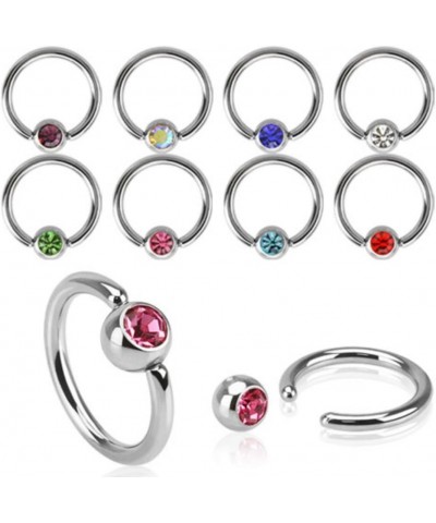 Press Fit Gem WildKlass Ball Captive Bead WildKlass Ring (Sold by Piece) 16 GA, Length: 10mm, Ball: 4mm, Pink $9.43 Body Jewelry