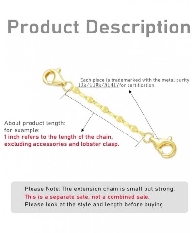 10k 14k Real Gold 1"/1.5"/2"/2.5"/3"/4"/5" Necklace Extender, Necklace Bracelet Extender Chain, Durable Gold Extender Chain, ...