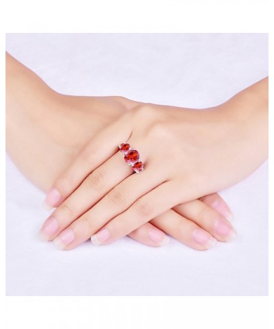 925 Silver Plated Ring Brilliant Oval Cut Citrine Wedding Engagement Ring for Women Size 8 US_13 Bright Red $5.39 Rings