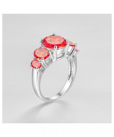 925 Silver Plated Ring Brilliant Oval Cut Citrine Wedding Engagement Ring for Women Size 8 US_13 Bright Red $5.39 Rings