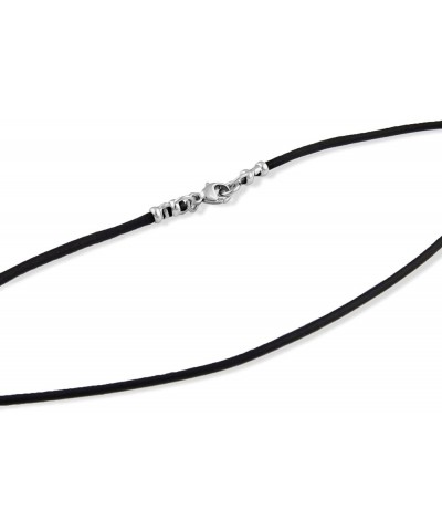 2mm Black Leather Cord Necklace with Sterling Silver Lobster Clasp | Available Lengths 12" - 30 12.0 Inches $16.53 Necklaces