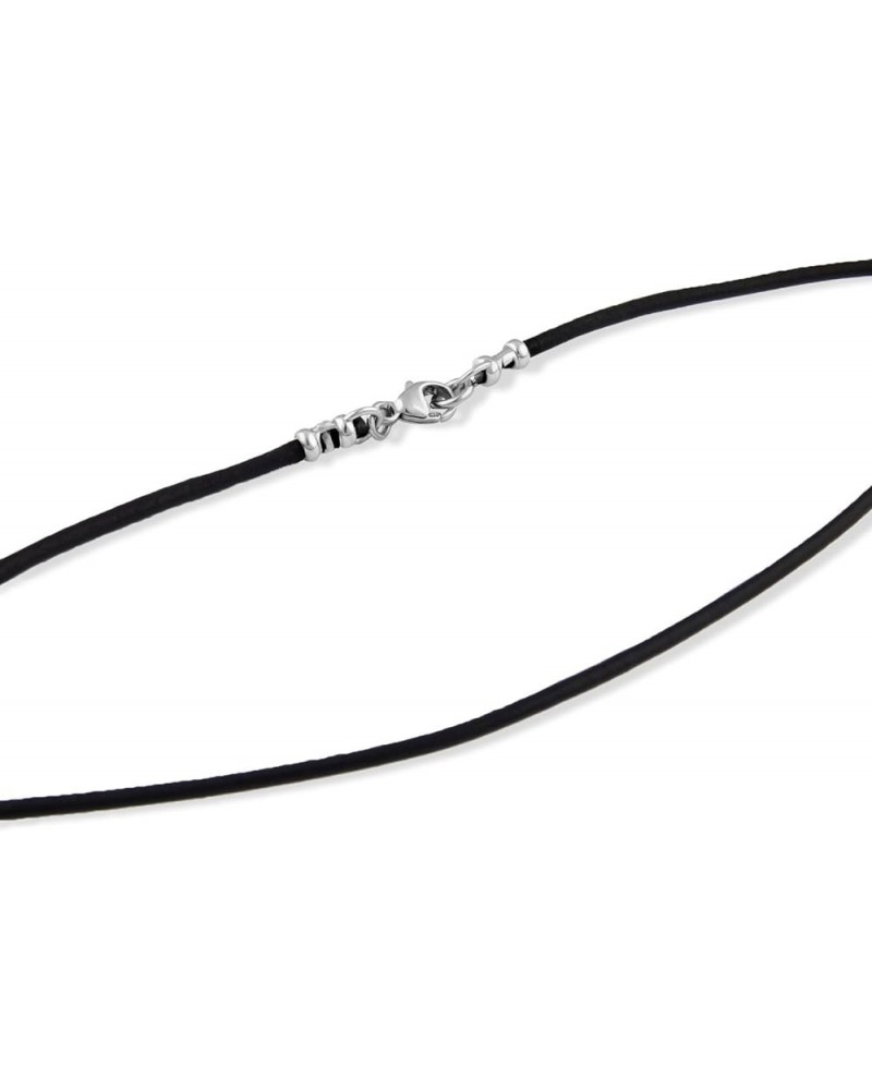 2mm Black Leather Cord Necklace with Sterling Silver Lobster Clasp | Available Lengths 12" - 30 12.0 Inches $16.53 Necklaces