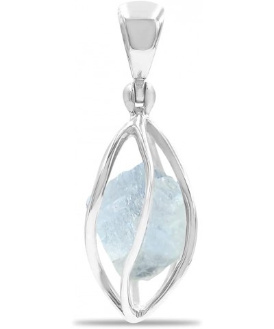 Rough Gemstone Sterling Silver Cage Pendant RNBW Moonstone $36.05 Pendants