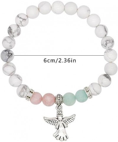 Guardian Angel Charm Bracelets for Women Girls Healing Crystal Beaded Stretch Elastic Bracelet Memorial Protection Sympathy G...