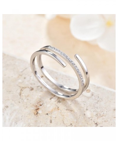 925 Sterling Silver Rings for Women, Mother Daughter Rings, Infinity Ring Promise Ring for Women, Girls, Friends, Birthday Ch...