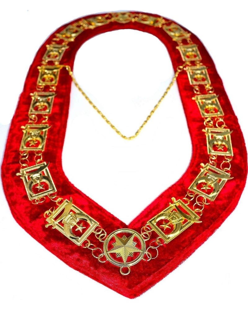 Masonic Collar Shriners Shriner's GOLD PLATED // RED BACKING DMR-600GR $26.00 Necklaces