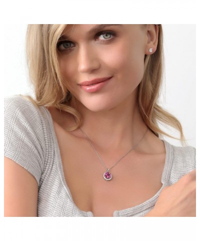 925 Sterling Silver Pink Mystic Topaz Pendant Necklace For Women (4.00 Cttw, Oval 11X9MM with 18 Inch Silver Chain) $34.40 Ne...