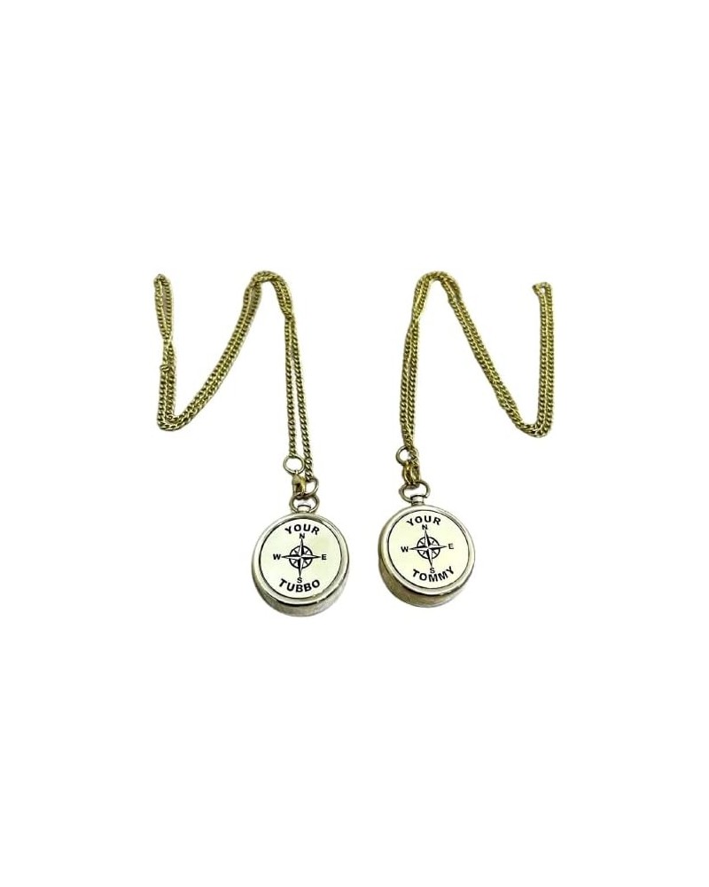 Your Tubbo Brass Compass Necklace Pair - Love Pendent Compass - Your Tubbo Compass Locket $7.82 Necklaces