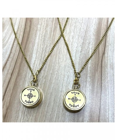 Your Tubbo Brass Compass Necklace Pair - Love Pendent Compass - Your Tubbo Compass Locket $7.82 Necklaces