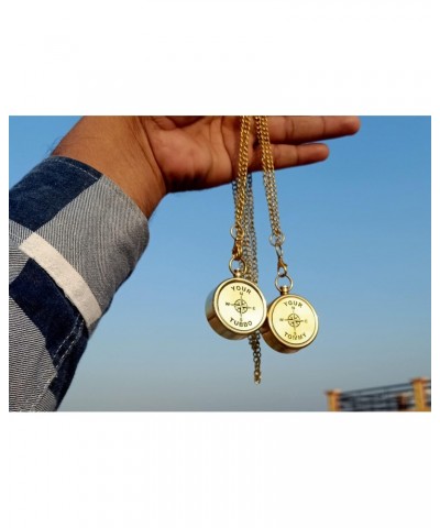 Your Tubbo Brass Compass Necklace Pair - Love Pendent Compass - Your Tubbo Compass Locket $7.82 Necklaces