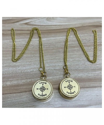 Your Tubbo Brass Compass Necklace Pair - Love Pendent Compass - Your Tubbo Compass Locket $7.82 Necklaces