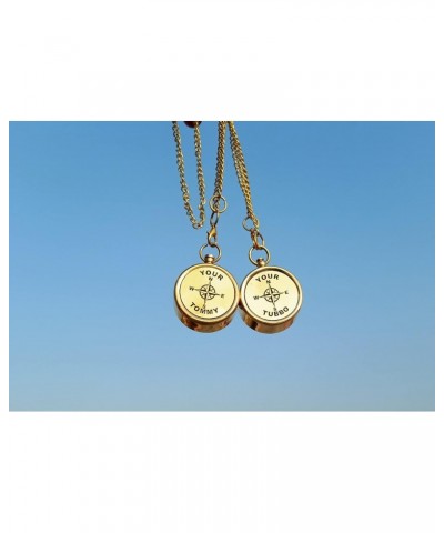 Your Tubbo Brass Compass Necklace Pair - Love Pendent Compass - Your Tubbo Compass Locket $7.82 Necklaces