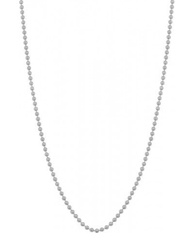 14k White Gold 1 mm Diamond-cut Bead Chain Necklace (16, 18, 20, 22, 24 or 30 inch) 18 Inches $49.60 Necklaces