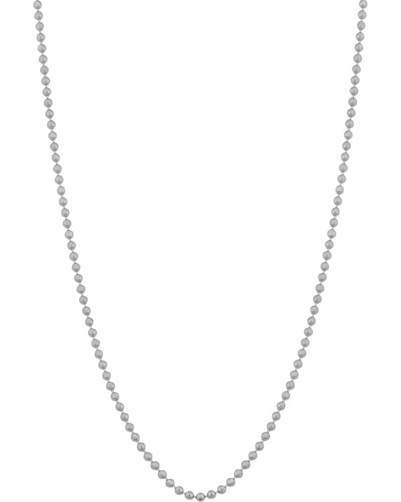 14k White Gold 1 mm Diamond-cut Bead Chain Necklace (16, 18, 20, 22, 24 or 30 inch) 18 Inches $49.60 Necklaces