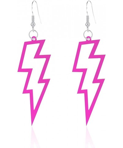 Punk 80s 90s Neon Earrings for Women Lightning Bolt Jewelry Retro Neon Earring Dangle Girls Costume 80's Party Accessories Ho...