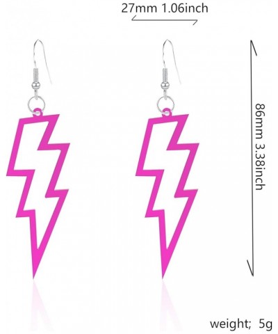 Punk 80s 90s Neon Earrings for Women Lightning Bolt Jewelry Retro Neon Earring Dangle Girls Costume 80's Party Accessories Ho...