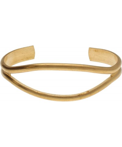 Bracelet Wide Cuff – Made of Raw Brass – Adjustable, Open Bangle for Men and Women Domed Style, 3-Inch Wide – Minimalist Desi...