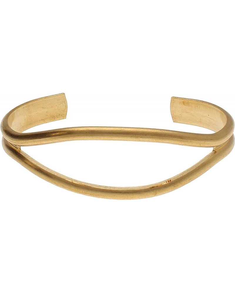 Bracelet Wide Cuff – Made of Raw Brass – Adjustable, Open Bangle for Men and Women Domed Style, 3-Inch Wide – Minimalist Desi...