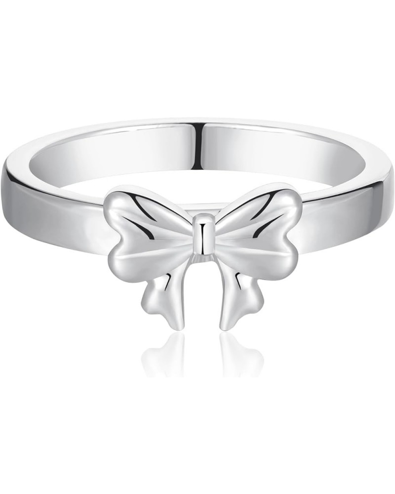 Bow Ring for Women Girl, Gold Bow Rings Jewelry 7 silver $10.79 Rings