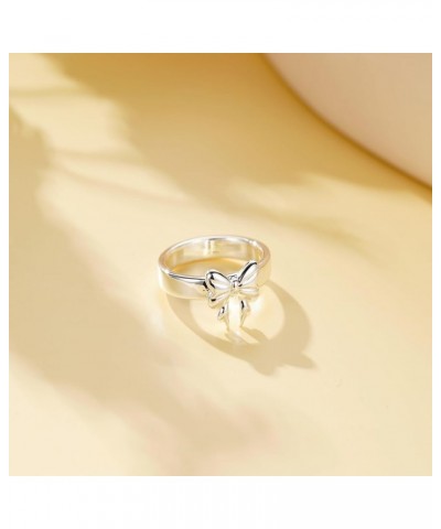 Bow Ring for Women Girl, Gold Bow Rings Jewelry 7 silver $10.79 Rings